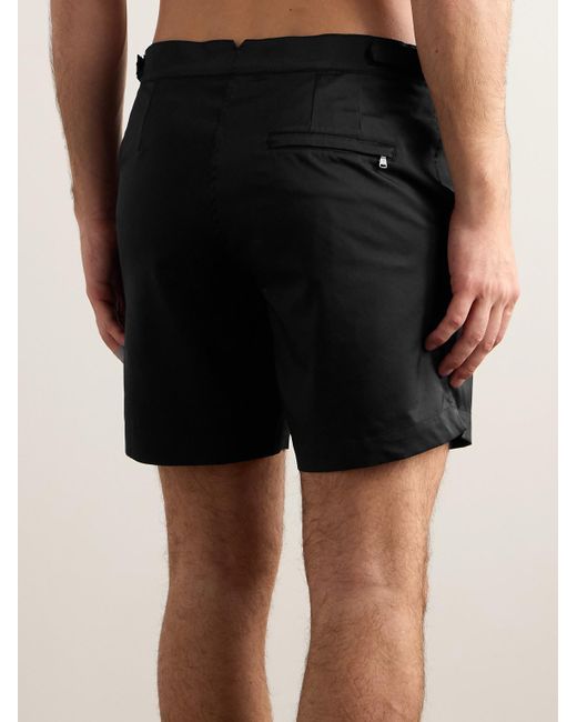 Frescobol Carioca Black Rio Straight-leg Mid-length Swim Shorts for men