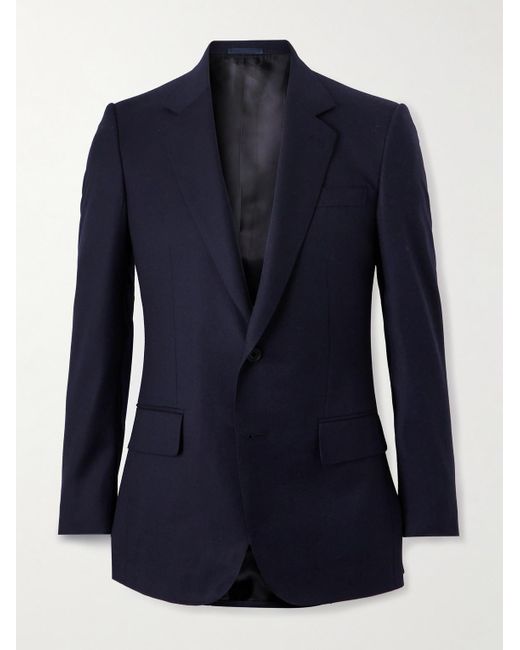 Kingsman Blue Caruso Wool-flannel Suit Jacket for men
