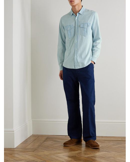 Orlebar Brown Blue Colburn Cotton-Chambray Shirt for men