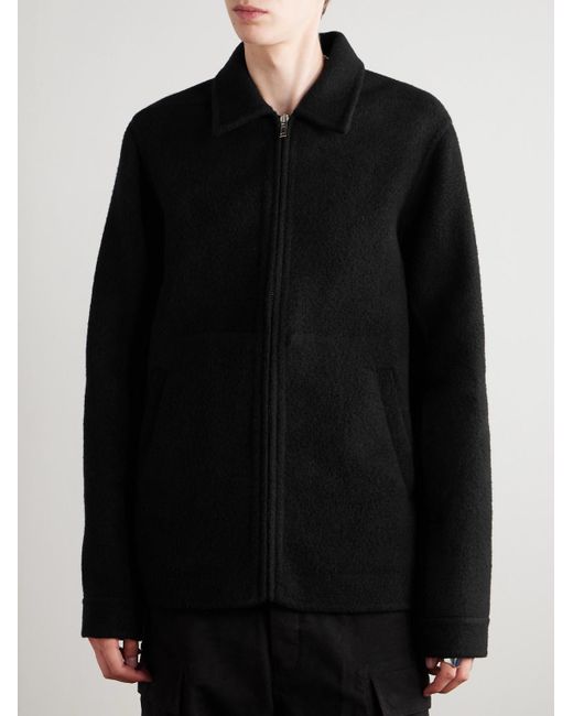Rick Owens Brad Bomberjacke aus doppelseitigem Kaschmir mit Webband in Black für Herren