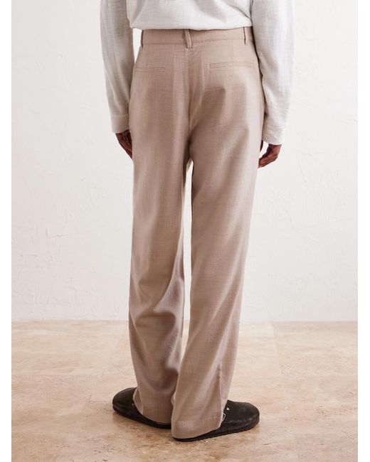 The Elder Statesman Natural Cashmina Slacker Straight-Leg Wool And Cashmere-Blend Trousers for men