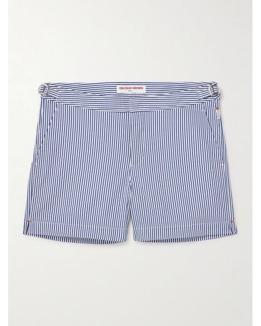 Orlebar Brown Blue Setter Slim-fit Short-length Striped Seersucker Swim Shorts for men