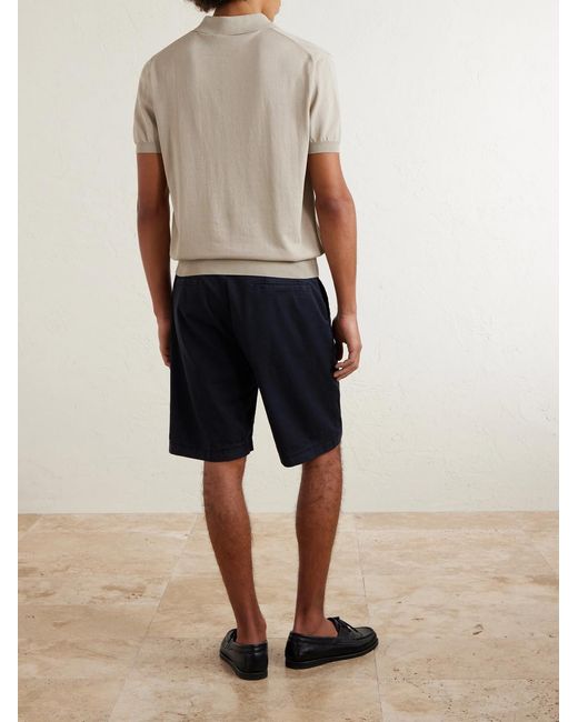Canali White Cotton Polo Shirt for men