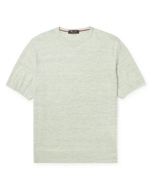 Loro Piana White Linen And Silk-blend T-shirt for men