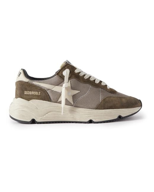 Golden Goose Running Sole Leather-trimmed Mesh And Suede Sneakers in ...