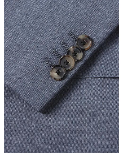 Caruso Blue Slim-Fit Wool Suit Jacket for men