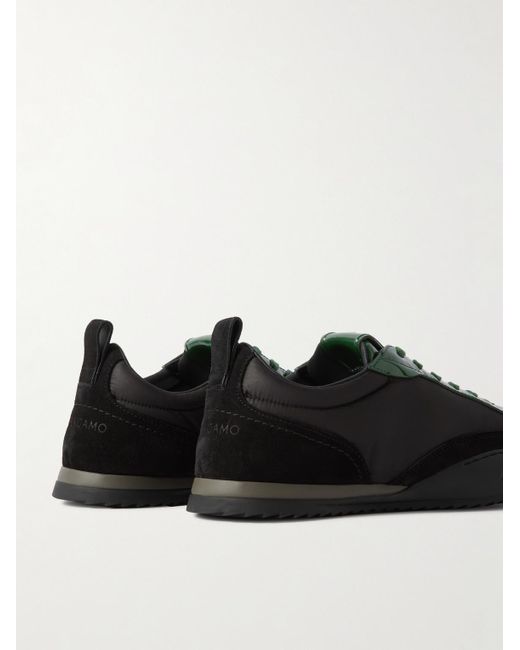 Ferragamo Sneakers aus Shell mit Besätzen aus Veloursleder und Lackleder in Black für Herren
