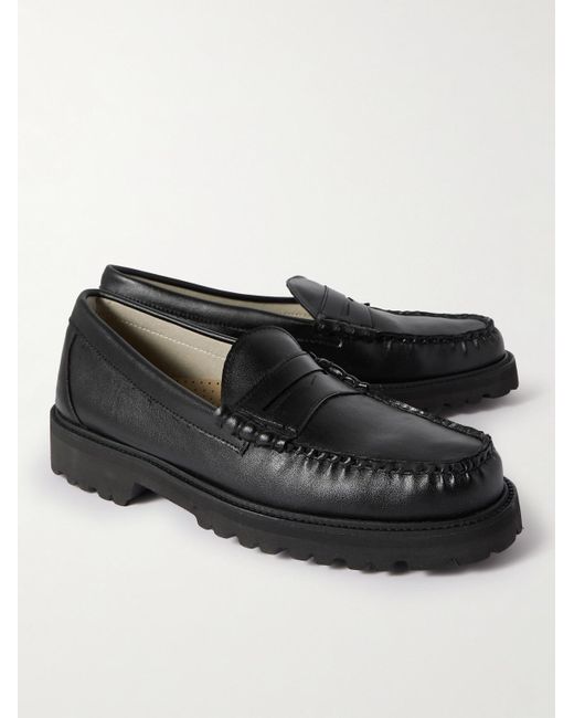 G.H.BASS Black Weejun 90 Cactus Leather Penny Loafers for men