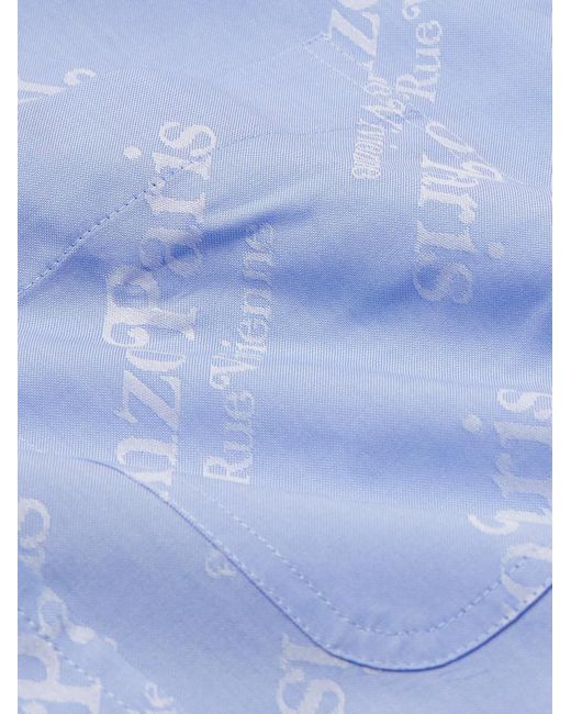 VERDY Camicia oversize in cotone con logo jacquard di KENZO in Blue da Uomo