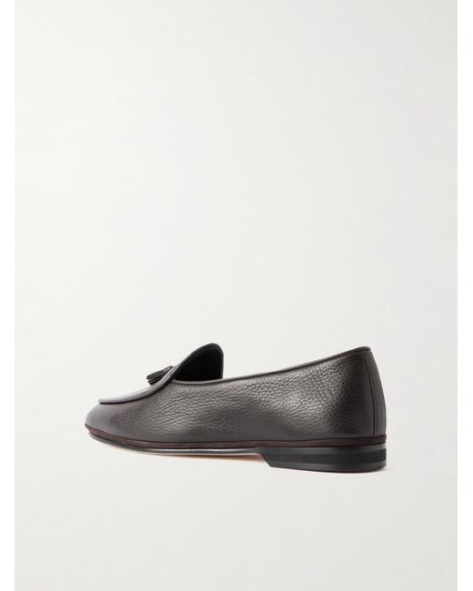 Rubinacci Brown Marphy Tasselled Full-Grain Leather Loafers for men