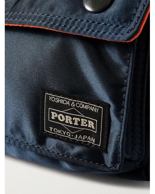 Porter-Yoshida and Co Blue Tanker Envelope Nylon Belt Bag for men