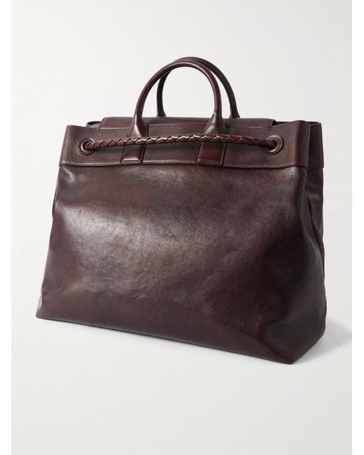 Bottega Veneta Brown Andiamo Large Leather Messenger Bag for men