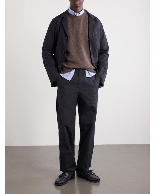 A.P.C. Blue Dylan Straight-Leg Cotton-Poplin Trousers for men