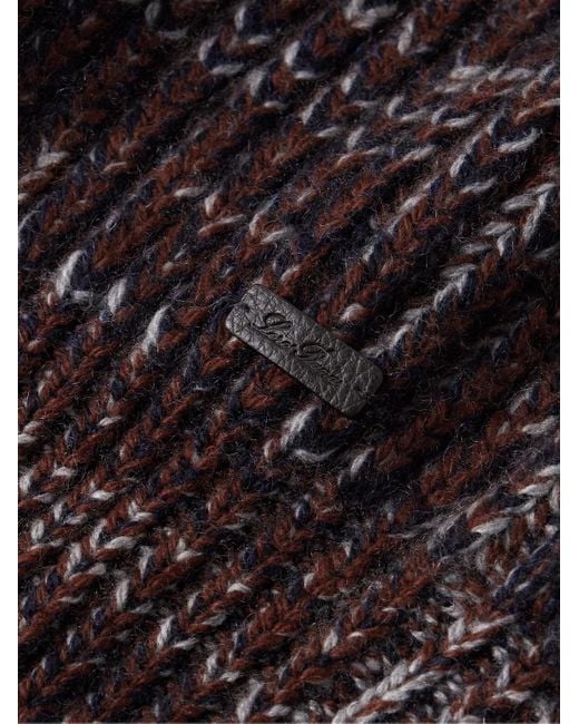 Loro Piana Gray Ribbed Cashmere And Mohair-Blend Sweater for men