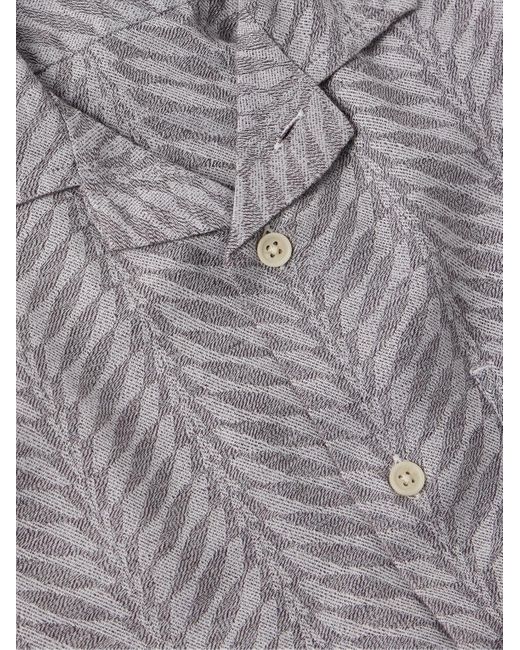Corridor NYC Gray Cumberland Camp-collar Cotton-blend Jacquard Shirt for men