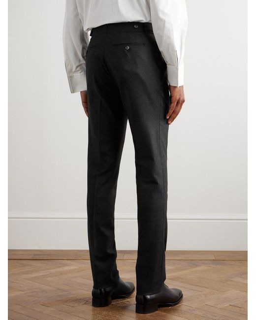 Tom Ford Blue Dyllan Slim-fit Straight-leg Stretch-wool Flannel Trousers for men