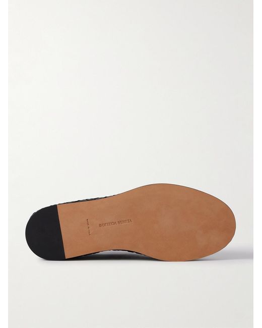 Bottega Veneta Black Intrecciato Full-Grain Leather Slippers for men