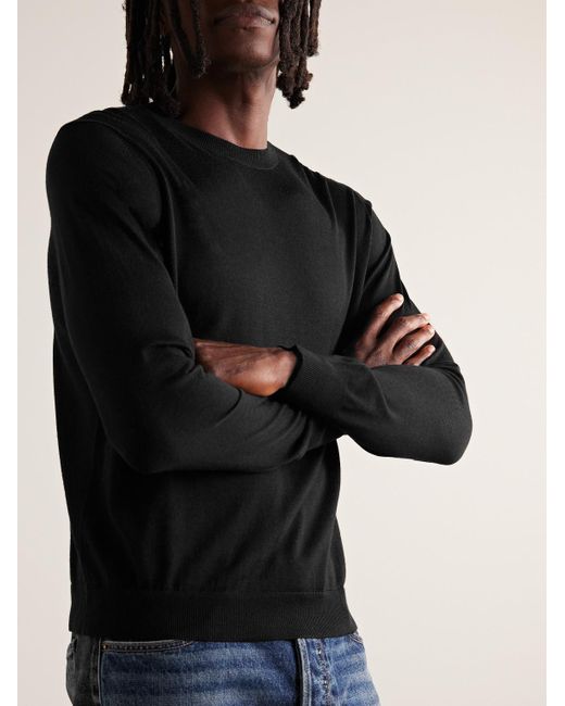Nili Lotan Black Cory Slim-fit Wool And Silk-blend Sweater for men