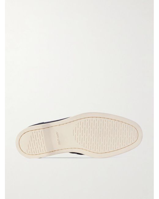 John Lobb Blue Foil Suede Boat Shoes for men