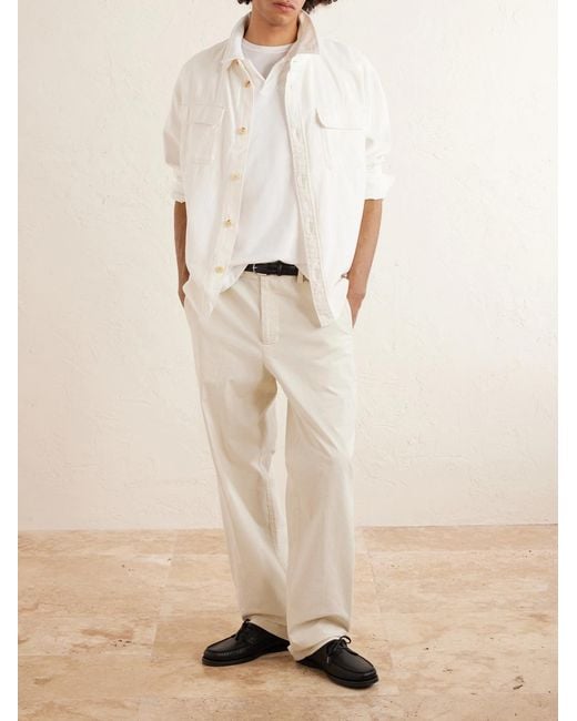 Polo Ralph Lauren White Logo-embroidered Cotton-blend Terry Polo Shirt for men