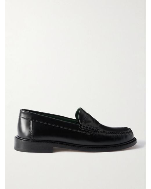 VINNY'S Yardee Pennyloafers aus glänzendem Leder in Black für Herren