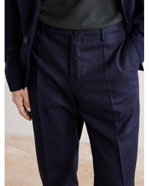 Slowear Blue Straight-Leg Wool And Cashmere-Blend Trousers for men