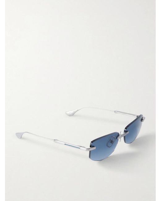 Dita Eyewear Blue Trysim.75 Square-Frame-Tone Titanium Sunglasses for men