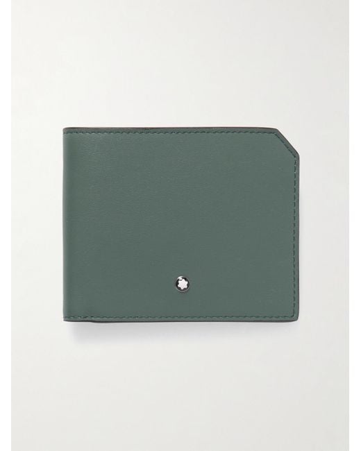 Montblanc Green Full-grain Leather Blillfold Wallet for men
