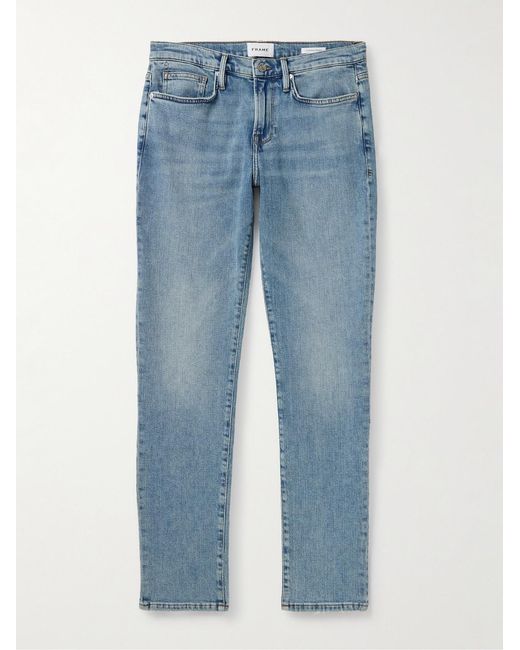 FRAME Blue L'Homme Slim-Fit Stretch-Denim Jeans for men