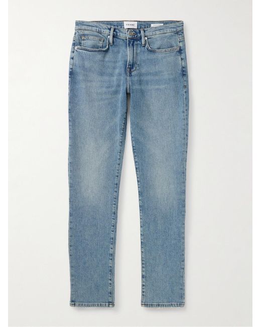 Jeans slim-fit in denim stretch L'Homme di FRAME in Blue da Uomo