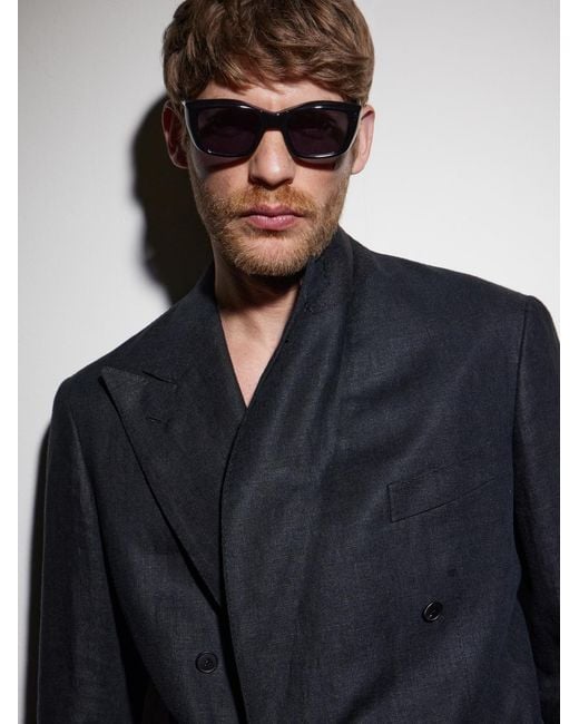 Jacques Marie Mage Black Corniche Square-Frame Acetate Sunglasses for men