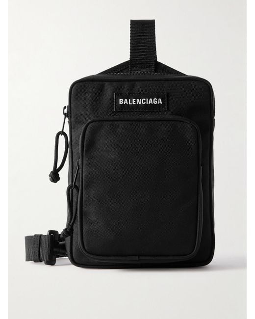 Balenciaga Explorer Umhängetasche aus Canvas mit Logoapplikation in Black für Herren
