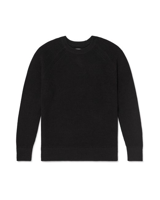 NN07 Black Jacobo 6470 Ribbed Cotton Sweater for men