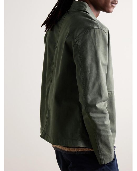 Mr P. Green Cotton-blend Gabardine Coach Jacket for men