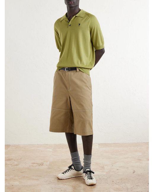 AMI Natural Worker Cotton-Canvas Bermuda Shorts for men