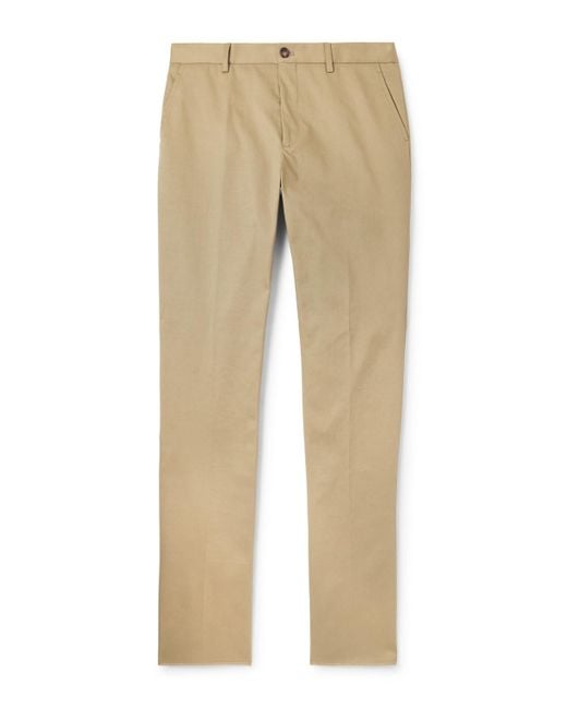 Etro Natural Roma Slim-fit Straight-leg Stretch-cotton Twill Trousers for men