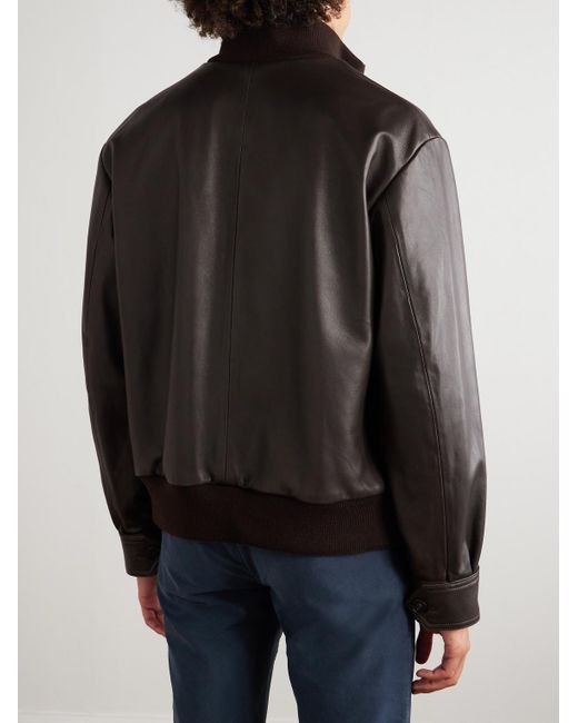 Slowear Black Leather Jacket for men
