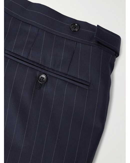 Tom Ford Blue Dyllan Slim-Fit Pinstriped Wool-Twill Suit Trousers for men