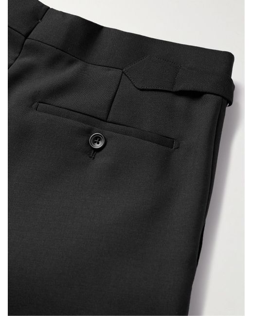 Kingsman Black Argylle Slim-fit Tapered Wool And Mohair-blend Tuxedo Trousers for men