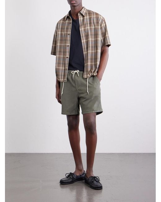 NN07 Gray Gregor Straight-Leg Tencel Lyocell And Lenzing Ecovero-Blend Twill Drawstring Shorts for men