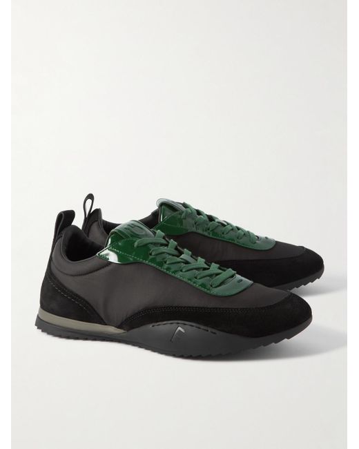 Ferragamo Sneakers aus Shell mit Besätzen aus Veloursleder und Lackleder in Black für Herren