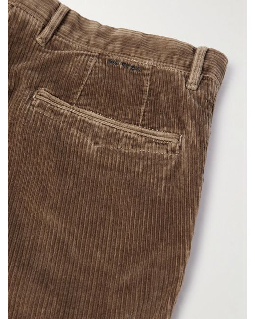 Slowear Brown Incotex Slim-fit Cotton-blend Corduroy Trousers for men
