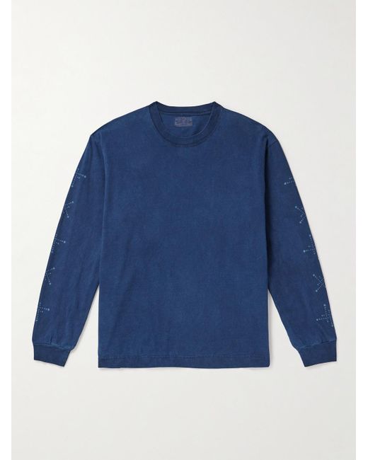 Maglia in jersey di cotone con stampa Kobolevi di Blue Blue Japan in Blue da Uomo