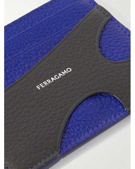 Portacarte cut-out in pelle pieno fiore con logo di Ferragamo in Blue da Uomo