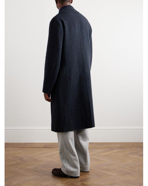 Cappotto doppiopetto in lana di Massimo Alba in Blue da Uomo