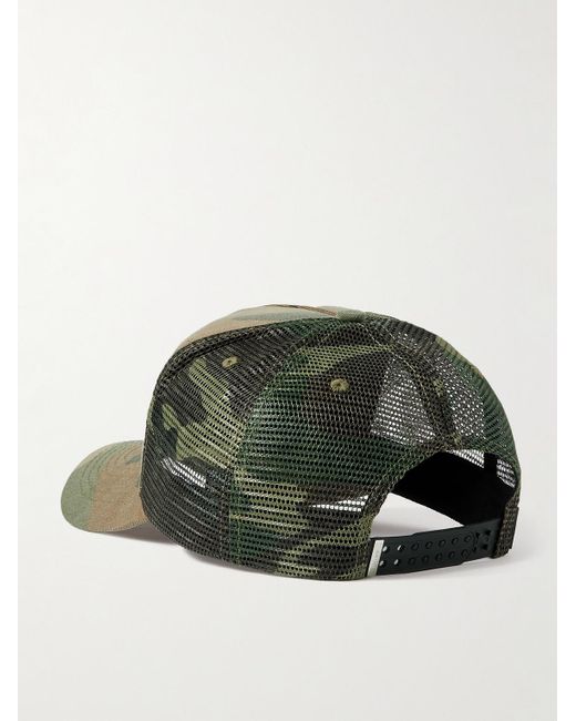 Amiri Green Ma Logo-embroidered Camouflage-print Cotton-canvas And Mesh Trucker Cap for men