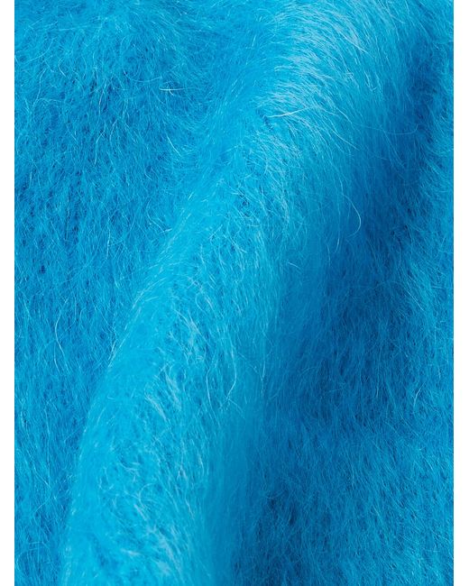 Jil Sander Blue Brushed Mohair-Blend Beanie