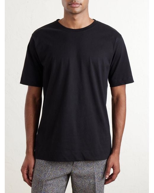 Dries Van Noten Black Hertz Cotton-Jersey T-Shirt for men