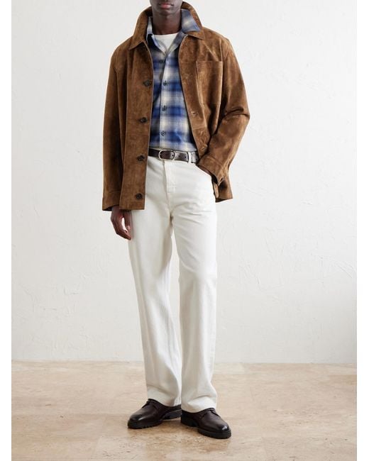 Ralph Lauren Blue Checked Cotton And Cashmere-Blend Shirt for men