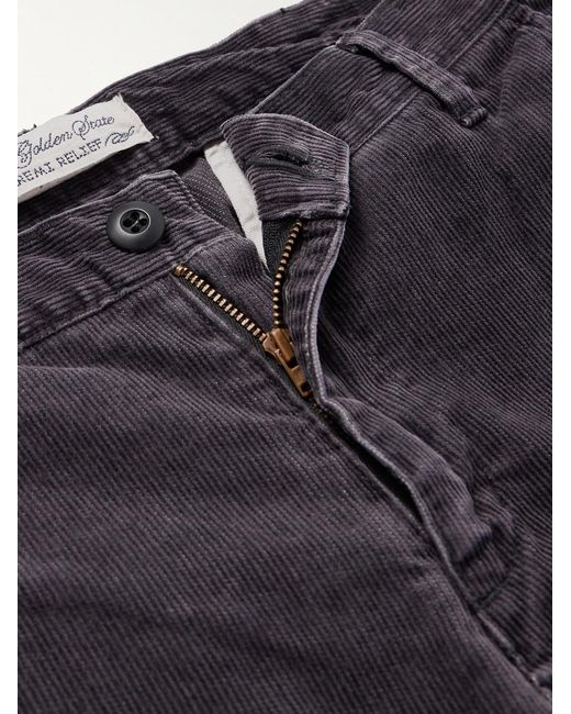 Remi Relief Blue Straight-Leg Cotton-Blend Corduroy Shorts for men